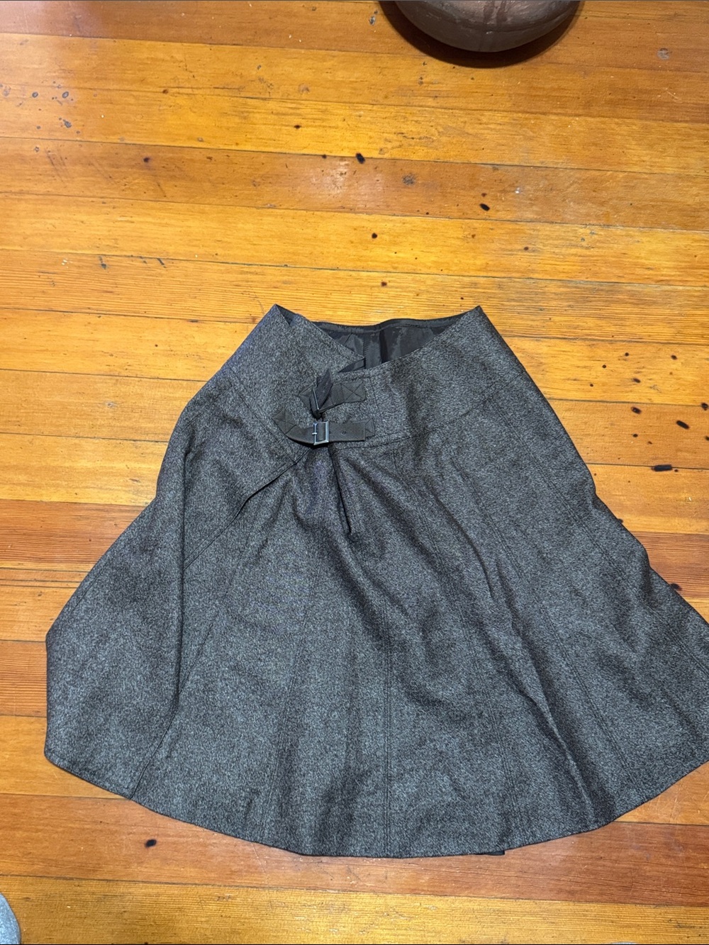 Sundance Charcoal Gray Circle Skirt with Buckle Waist